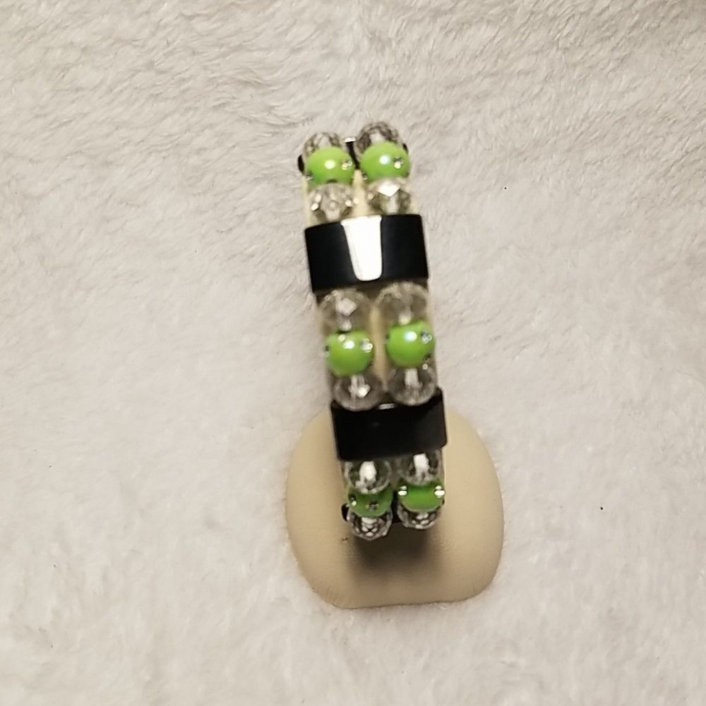 Green, Gray, & White Magnetic Bracelet